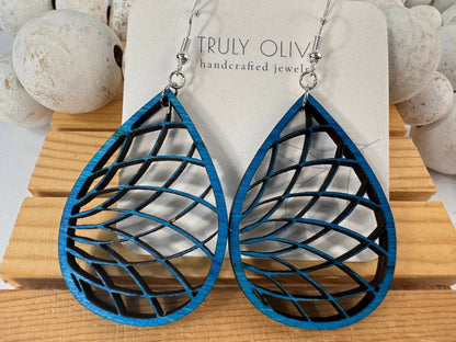 Truly Olive Wood Dangle Earrings - Earrings Dangle Earrings