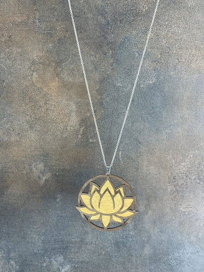 Truly Olive Exquisite Lotus Flower Necklace and Earrings Set - Jewelry Sets Jewelry Set