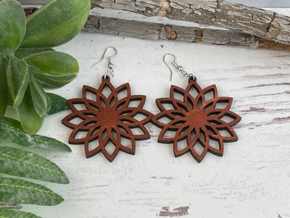 Truly Olive Boho Wooden Earrings - Earrings Dangle Earrings