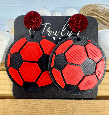 Trulyolive Customizable Soccer Ball Earrings Team Colors - Earrings Stud/Post Earrings