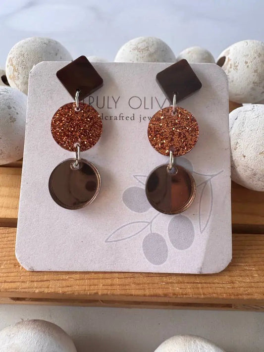 Truly Olive Tiered Fall Dangle Earrings - Earrings Dangle Earrings