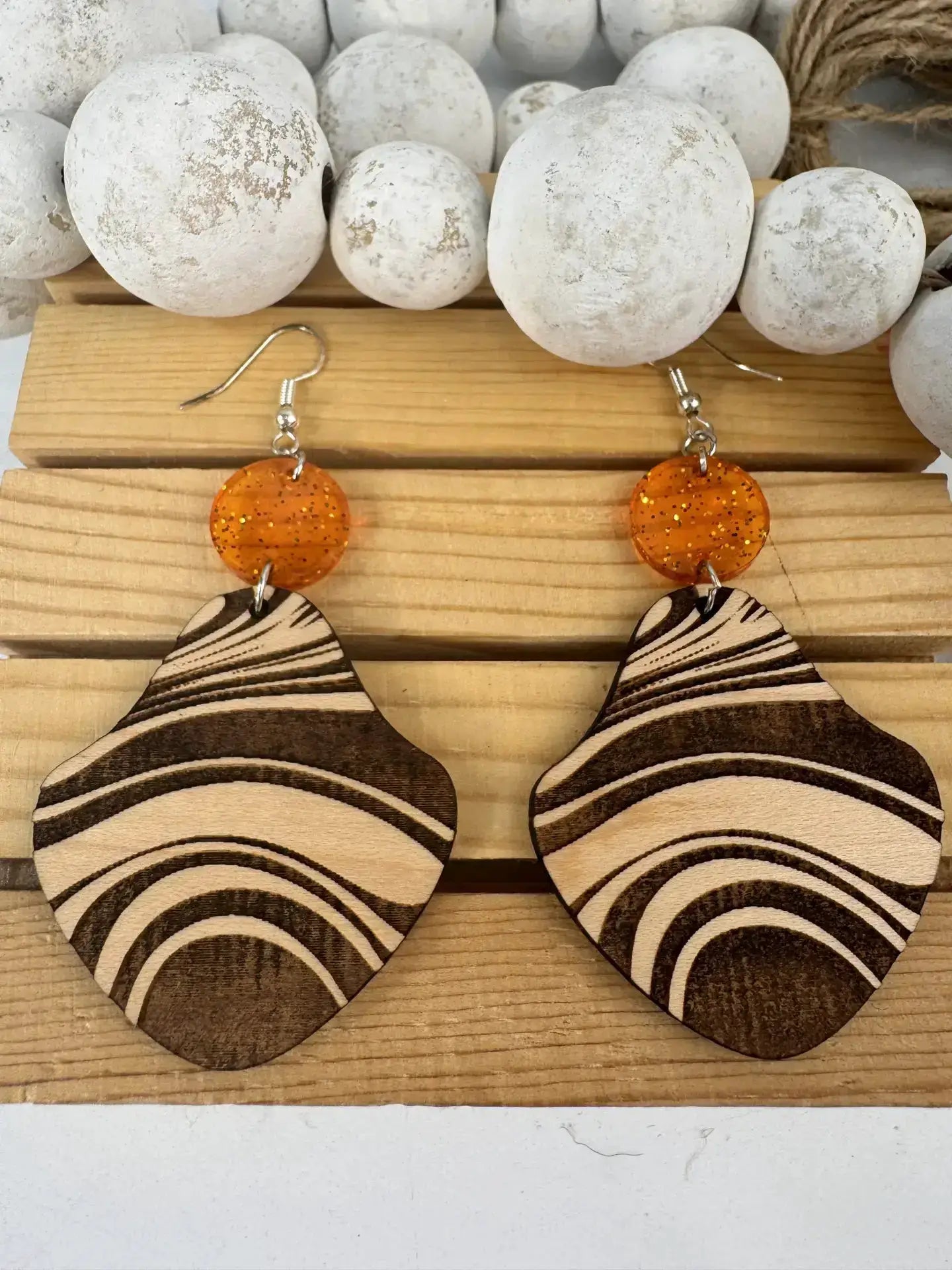 Truly Olive Wood Earrings Gift For Her - Earrings Dangle Earrings