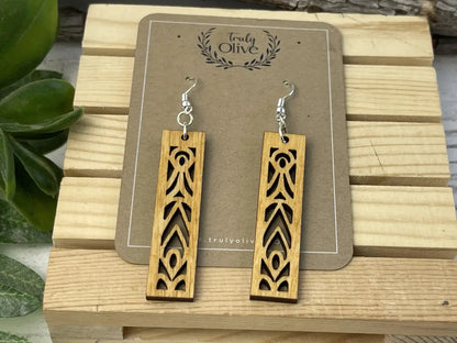 Truly Olive Lightweight Stunning Stacked Mandala Earrings - Earrings Dangle Earrings