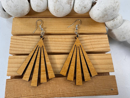 Truly Olive Wood Statement Earrings - Earrings Dangle Earrings