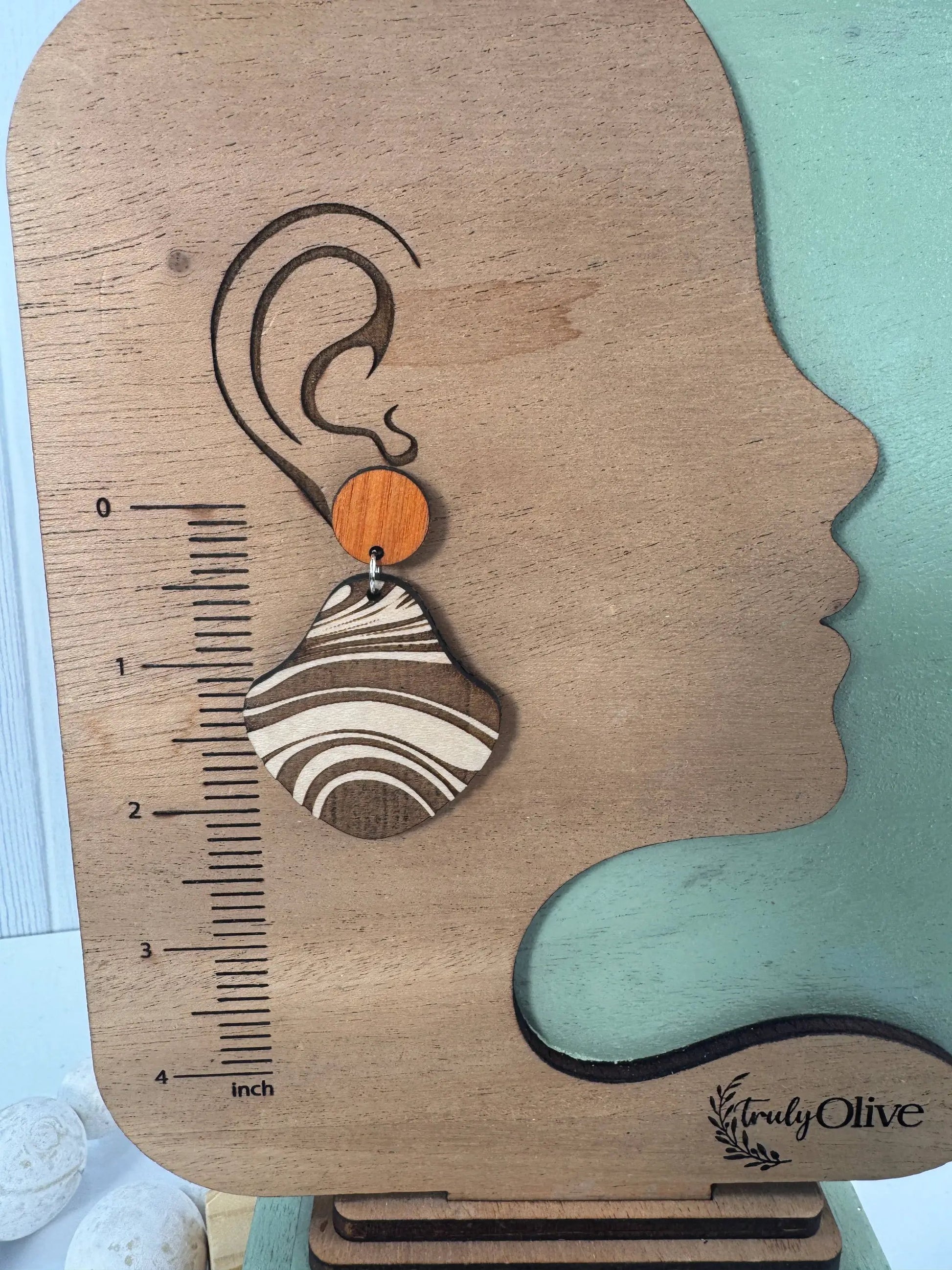 Truly Olive Wood Earrings Gift For Her - Earrings Dangle Earrings