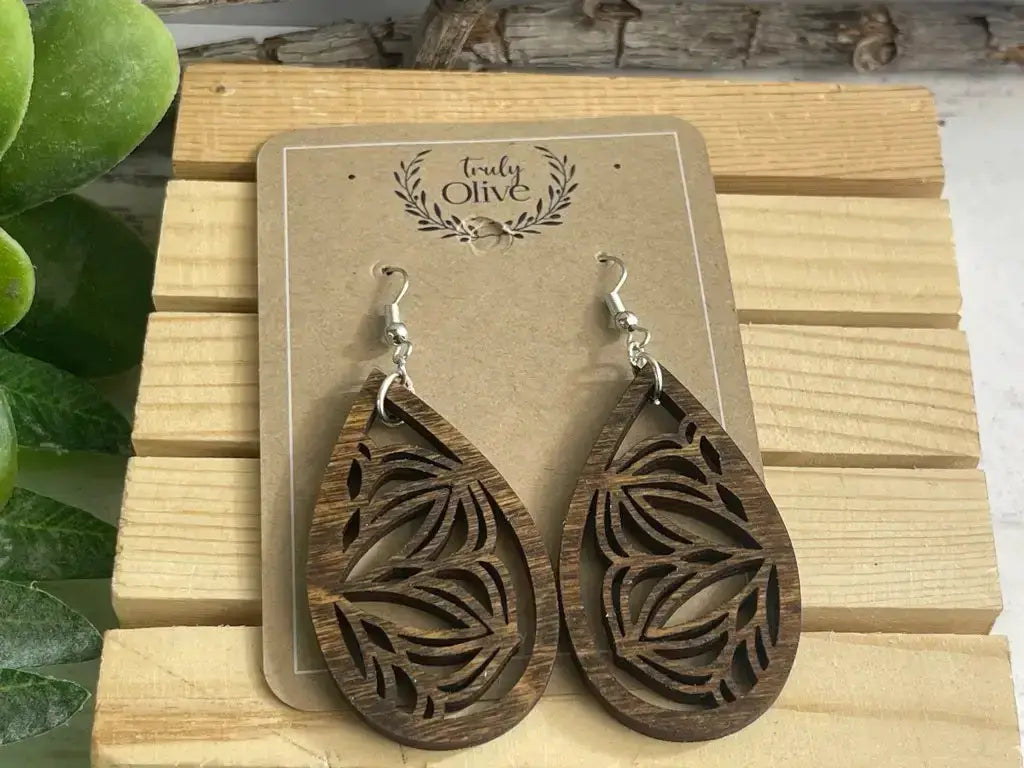 Truly Olive Natural Filigree Earrings - Earrings Dangle Earrings