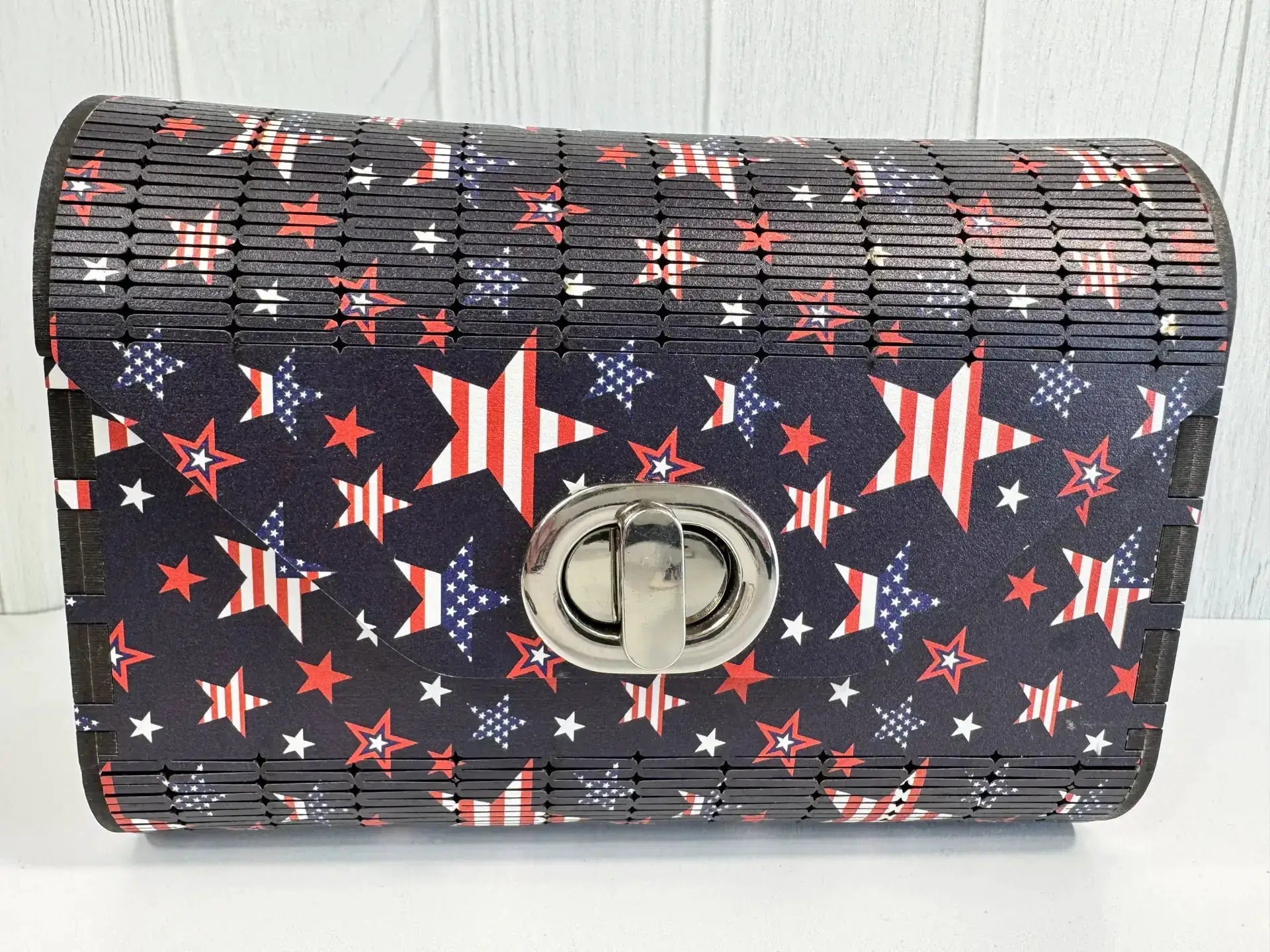 Truly Olive Patriotic-Themed Handbag with Bold Flag-Inspired Pattern For Festivals. - Clutch Bags Clutch Bag - Women's