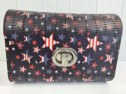 Truly Olive Patriotic-Themed Handbag with Bold Flag-Inspired Pattern For Festivals. - Clutch Bags Clutch Bag - Women's