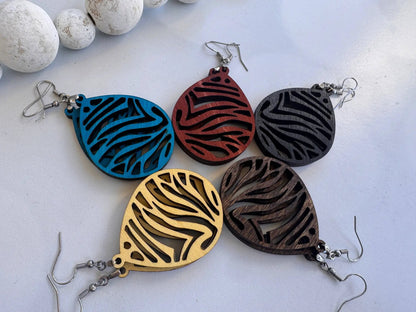 Truly Olive Lightweight Wooden Earrings - Earrings Dangle Earrings