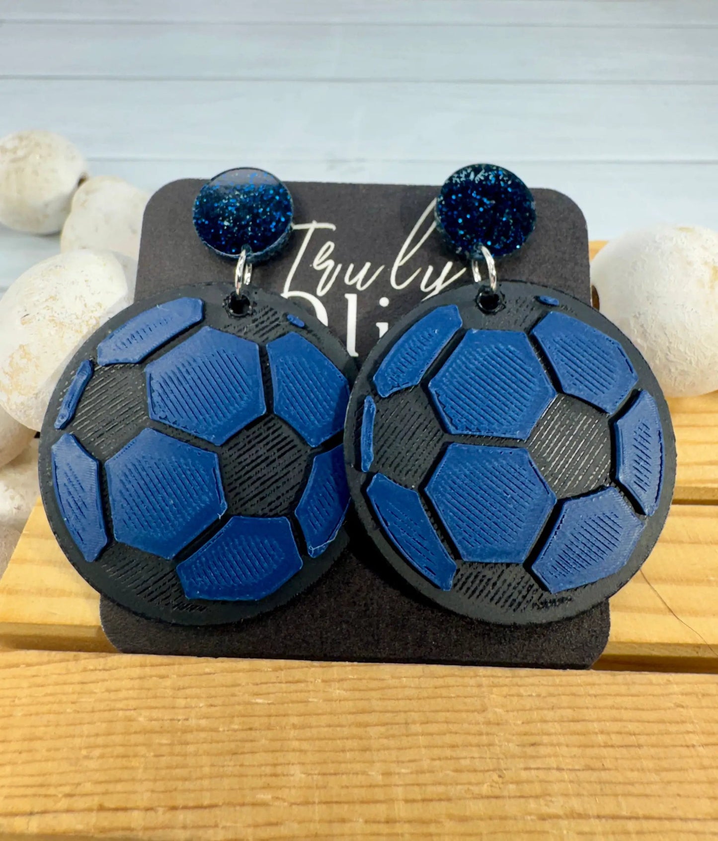 Trulyolive Customizable Soccer Ball Earrings Team Colors - Earrings Stud/Post Earrings