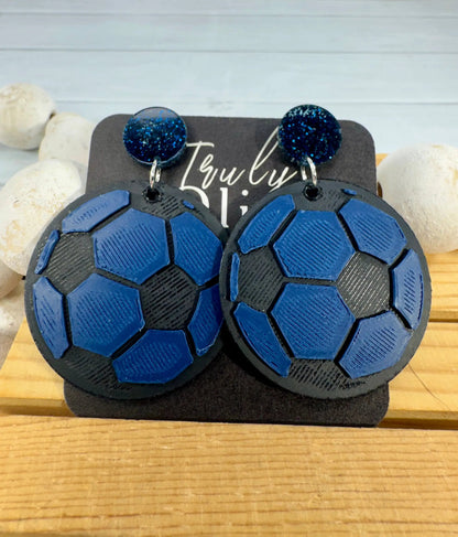 Trulyolive Customizable Soccer Ball Earrings Team Colors - Earrings Stud/Post Earrings