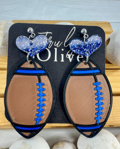 Truly Olive Customizable Football Earrings Choose Your Team Colors Game Day Statement Jewelry 2026 - Earrings Dangle Earrings