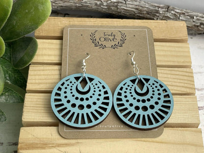 Truly Olive Lightweight Dangle Earrings in Geometric Shapes - Earrings Dangle Earrings