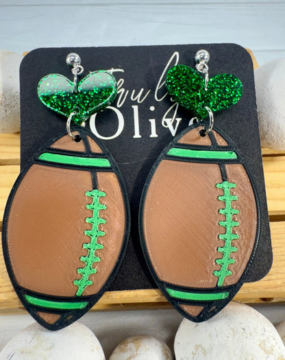 Truly Olive Customizable Football Earrings Choose Your Team Colors Game Day Statement Jewelry 2026 - Earrings Dangle Earrings