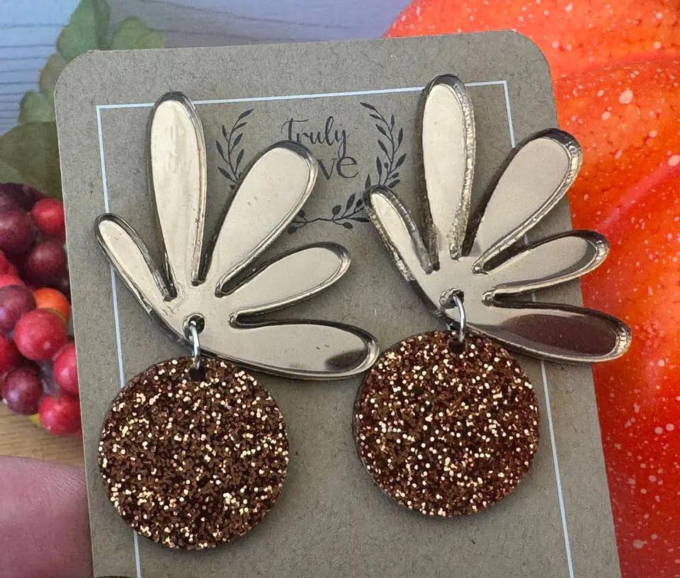 Truly Olive Cutest Fall Flair Tiered Circle Earrings - Earrings Dangle Earrings