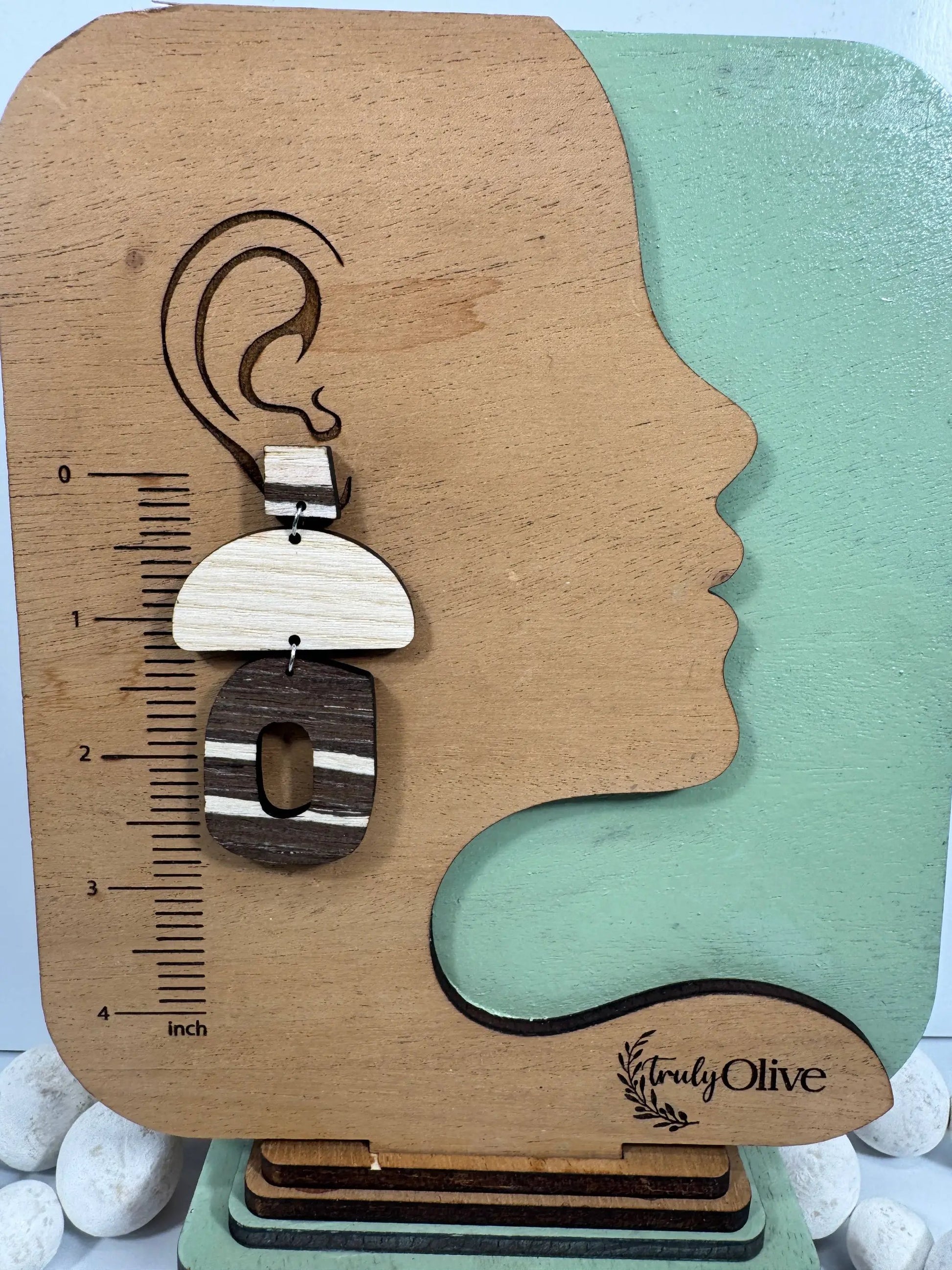 Truly Olive Cafe Mocha Chai Wooden Earrings - Earrings Dangle Earrings