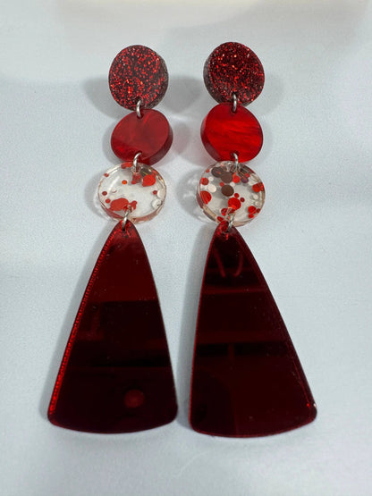 Truly Olive Gorgeous Red Christmas Holiday Dangle Earrings - Earrings Dangle Earrings