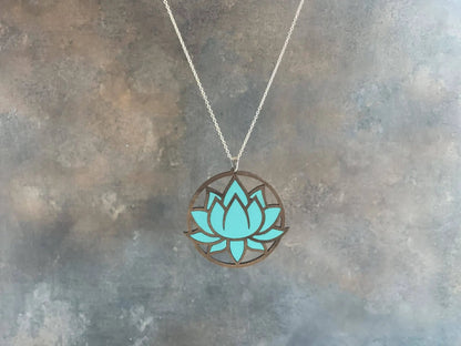 Truly Olive Exquisite Lotus Flower Necklace and Earrings Set - Jewelry Sets Jewelry Set