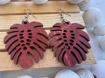 Truly Olive Exotic Leaf Shape Earrings - Earrings Dangle Earrings