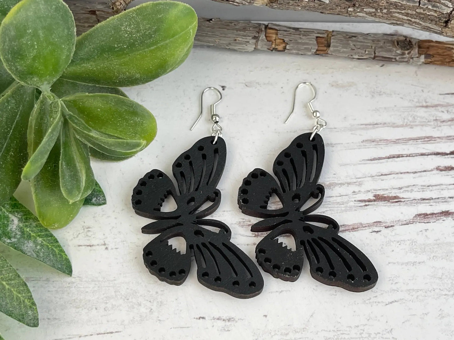 Truly Olive Perfect Wooden Butterfly Lightweight Earrings - Earrings Dangle Earrings