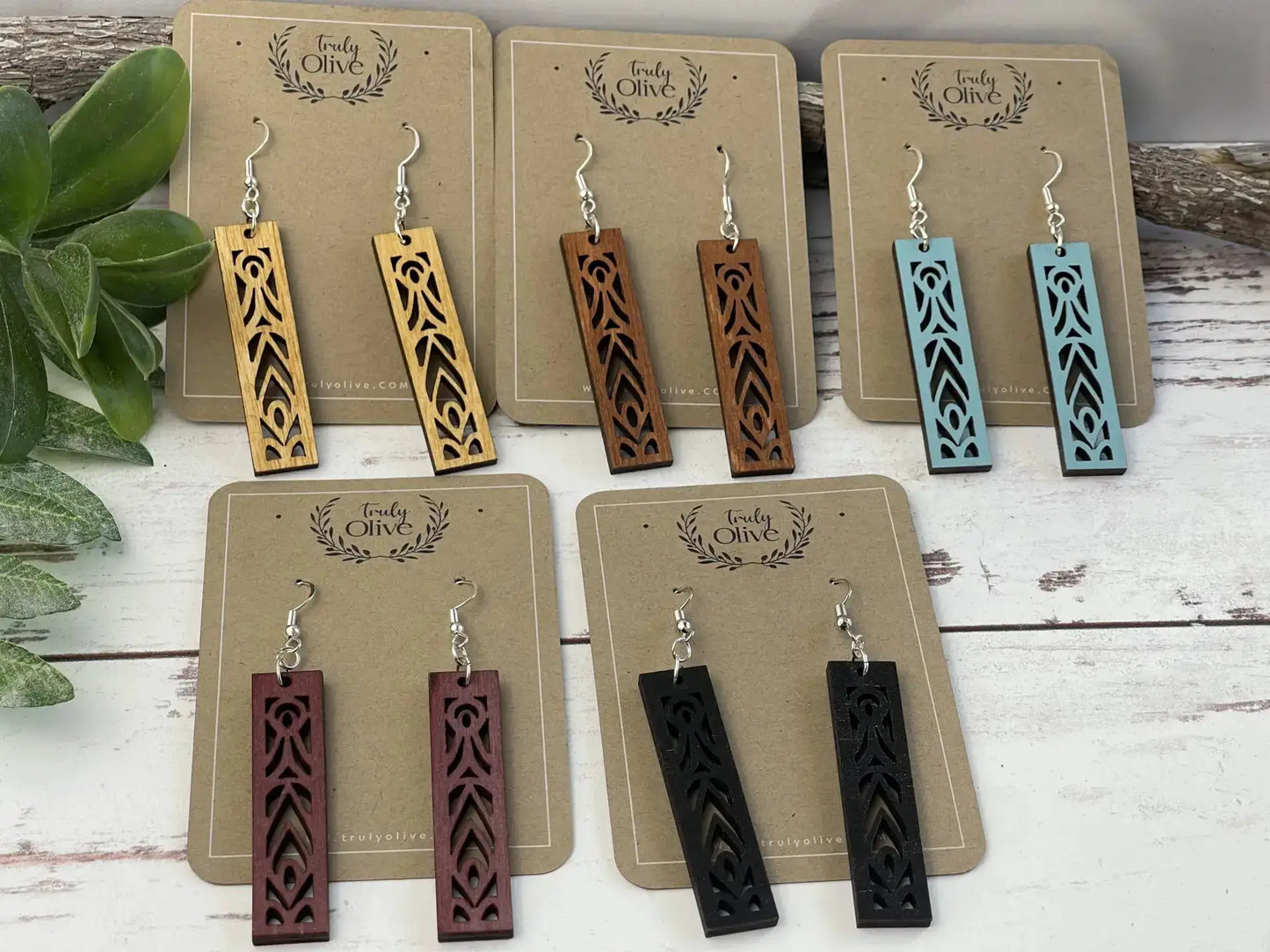 Truly Olive Lightweight Stunning Stacked Mandala Earrings - Earrings Dangle Earrings