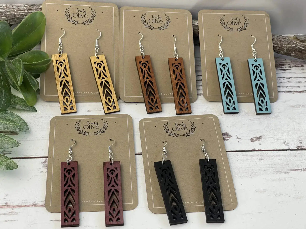 Truly Olive Lightweight Stunning Stacked Mandala Earrings - Earrings Dangle Earrings