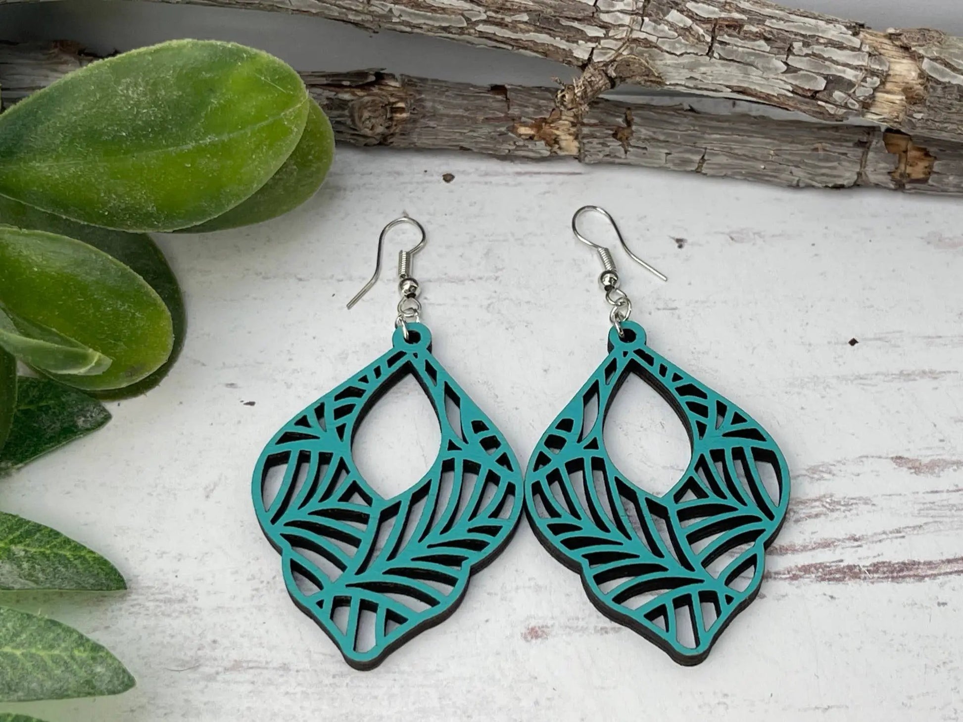 Truly Olive Wood Mandala Earrings Lightweight Wood Earrings For Women - Earrings Dangle Earrings