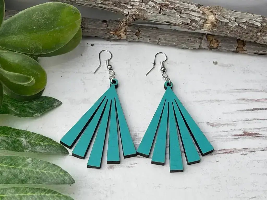 Truly Olive Wood Statement Earrings - Earrings Dangle Earrings