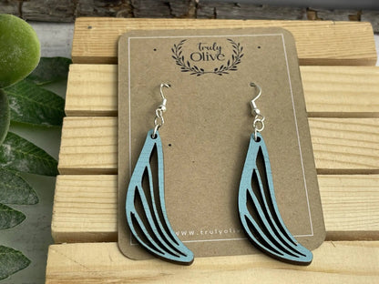 Truly Olive Discover the Charm of Geometric Small Wood Dangle Earrings - Earrings Dangle Earrings