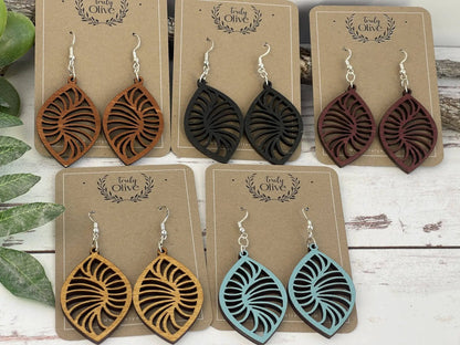 Truly Olive Stylish Geometric Wood Earrings - Earrings Dangle Earrings