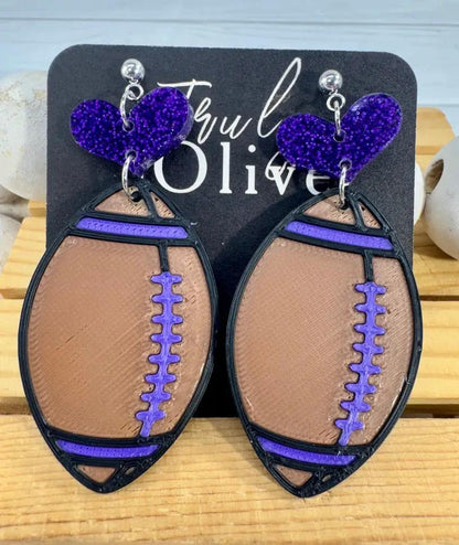 Truly Olive Customizable Football Earrings Choose Your Team Colors Game Day Statement Jewelry 2026 - Earrings Dangle Earrings
