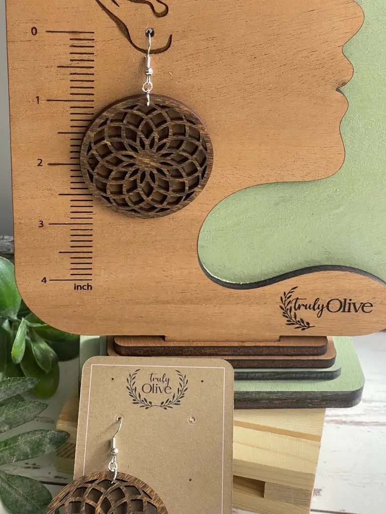 Truly Olive Wooden Boho Earrings All Day Wear - Earrings Dangle Earrings