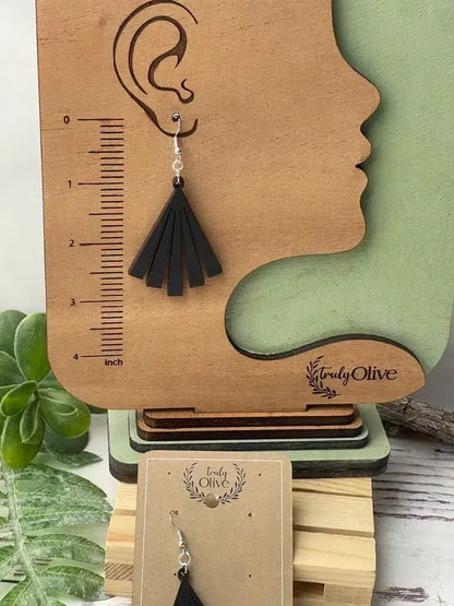 Truly Olive Wood Statement Earrings - Earrings Dangle Earrings
