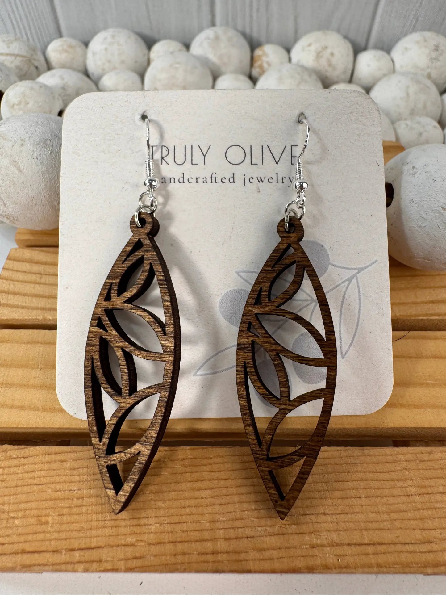 Truly Olive The Perfect Boho Mandala Wooden Earrings - Earrings Dangle Earrings