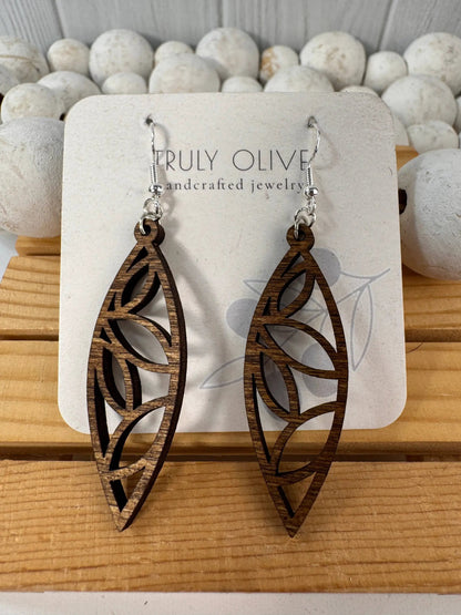 Truly Olive The Perfect Boho Mandala Wooden Earrings - Earrings Dangle Earrings
