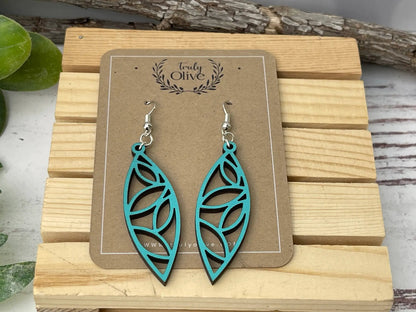 Truly Olive The Perfect Boho Mandala Wooden Earrings - Earrings Dangle Earrings