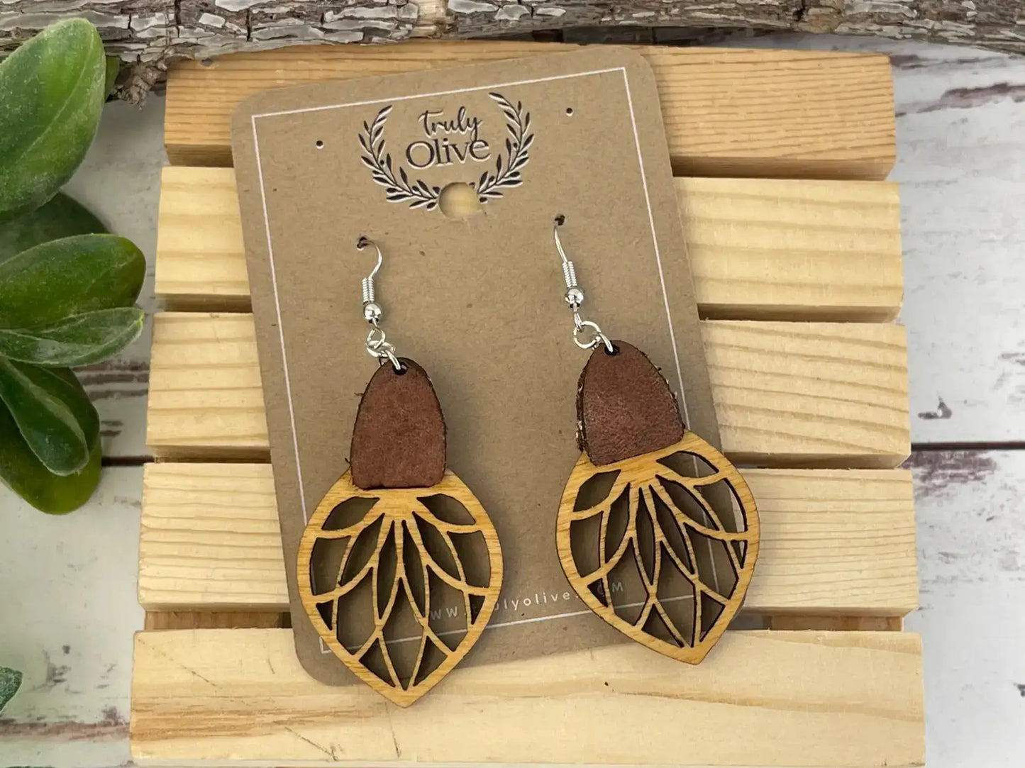 Truly Olive Filigree Drop Earrings - Earrings Dangle Earrings