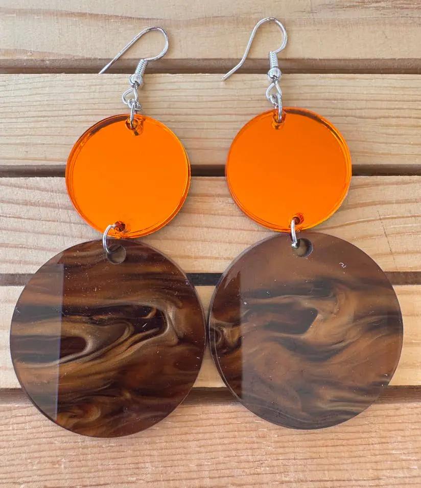 Truly Olive Brown and Orange Fall Dangle Earrings - Earrings Dangle Earrings