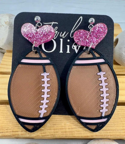 Truly Olive Customizable Football Earrings Choose Your Team Colors Game Day Statement Jewelry 2026 - Earrings Dangle Earrings