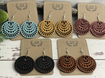 Truly Olive Lightweight Dangle Earrings in Geometric Shapes - Earrings Dangle Earrings