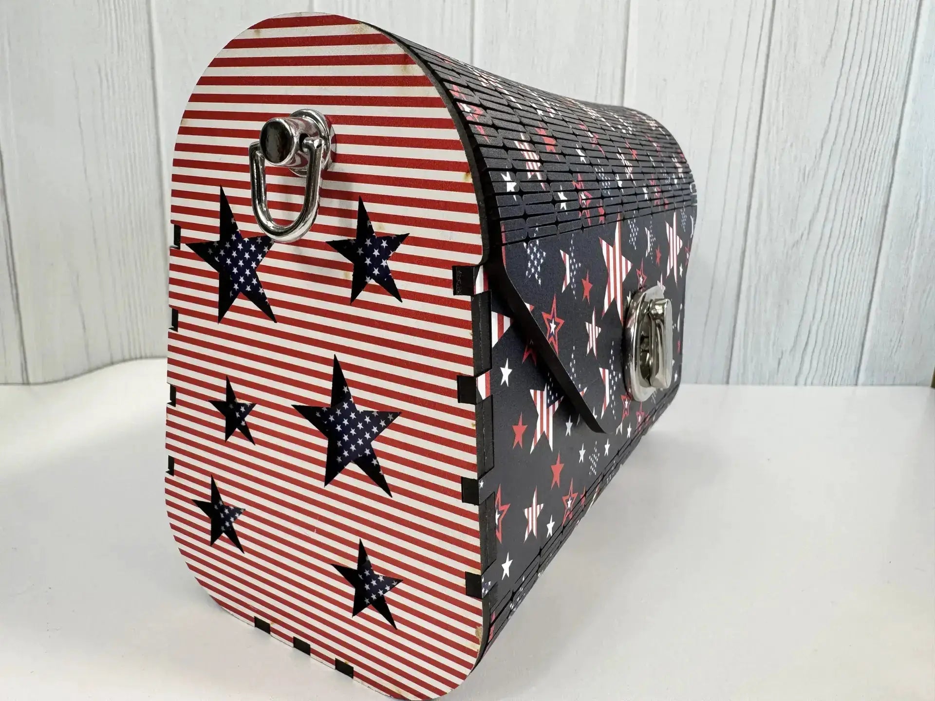 Truly Olive Patriotic-Themed Handbag with Bold Flag-Inspired Pattern For Festivals. - Clutch Bags Clutch Bag - Women's
