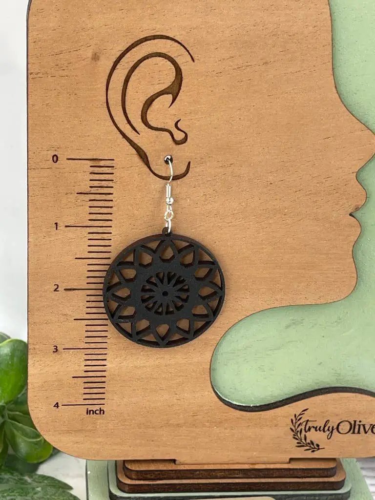 Truly Olive Lightweight Wooden Boho Earrings - Earrings Dangle Earrings