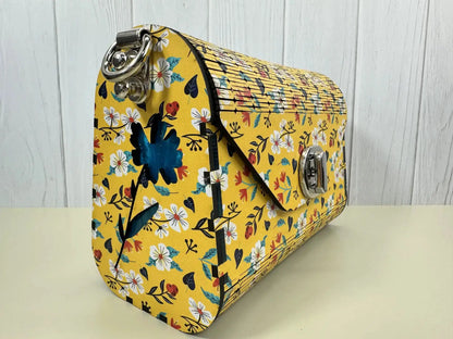 Truly Olive Bright Bloom Wood Clutch Yellow Floral Elegance - Clutch Bags Clutch Bag - Women's
