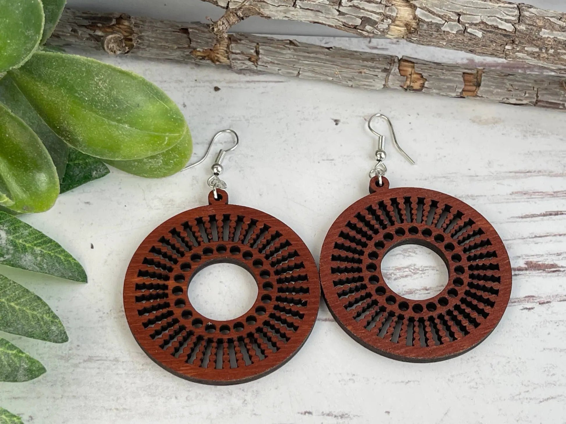 Truly Olive Quality Wood Handcrafted Lightweight Wood Earrings - Earrings Dangle Earrings