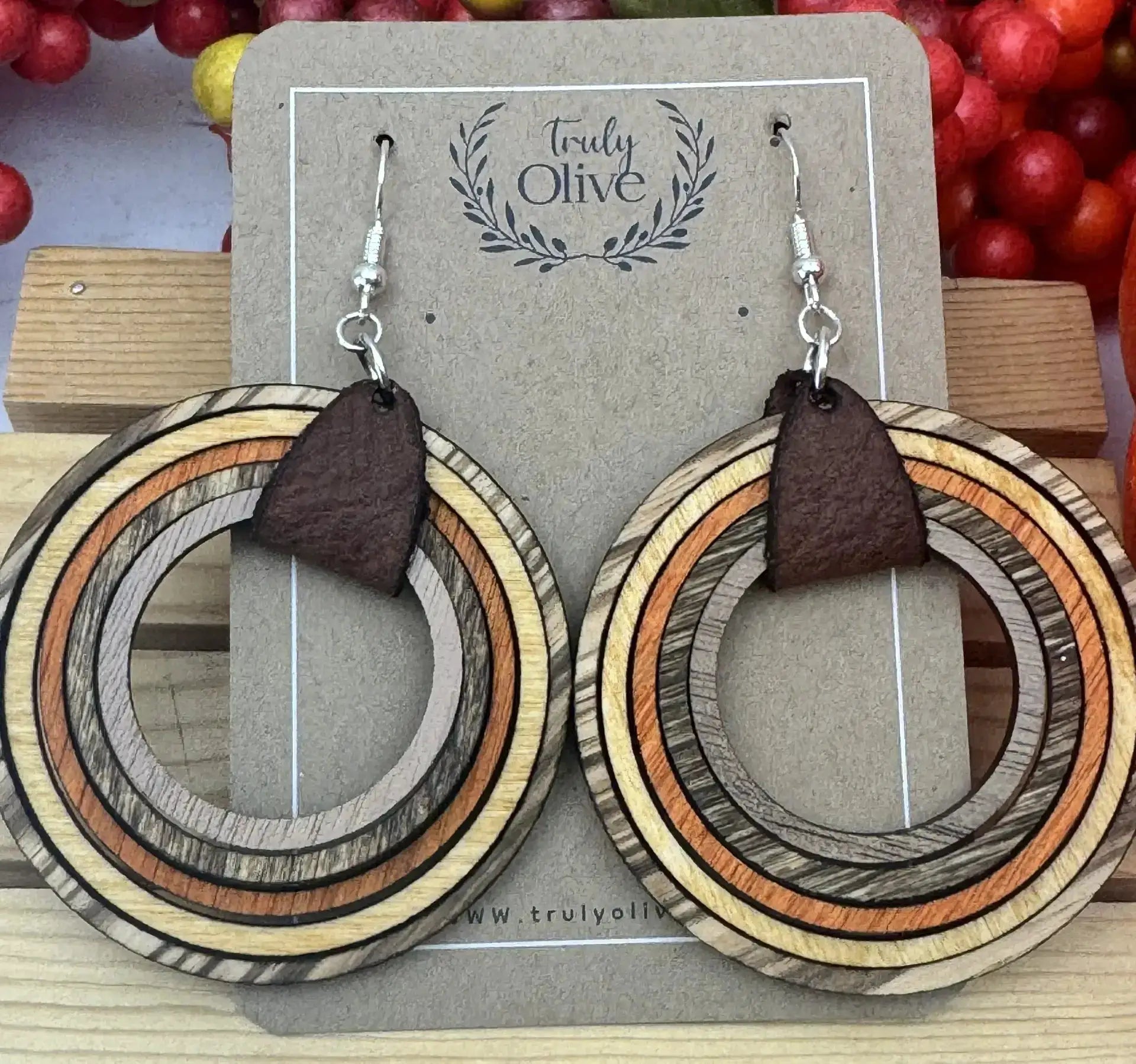 Truly Olive Fall Inspired Nested Hoop Earrings - Earrings Dangle Earrings