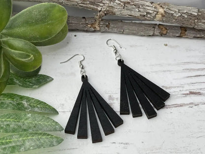 Truly Olive Wood Statement Earrings - Earrings Dangle Earrings