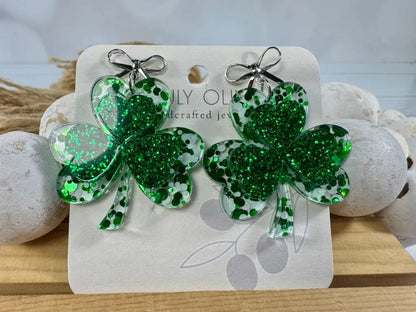 Trulyolive St Patty's Day 4 Leaf Clover Dangle Earrings - Earrings