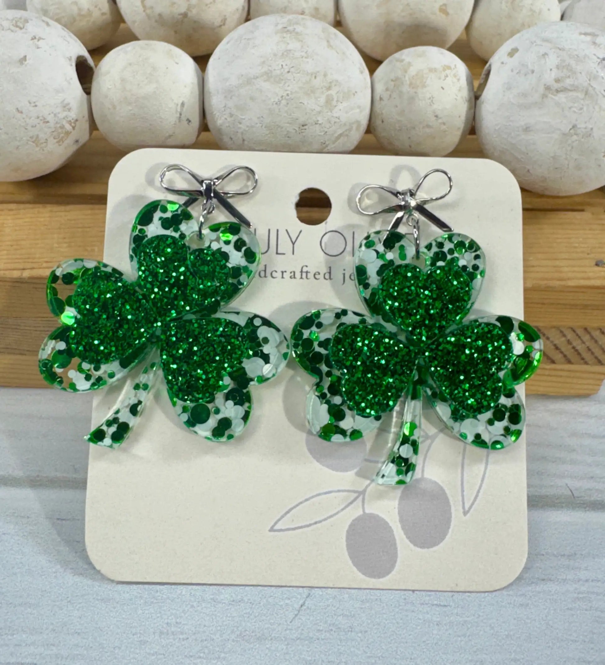 Trulyolive St Patty's Day 4 Leaf Clover Dangle Earrings - Earrings