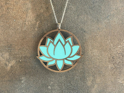 Truly Olive Exquisite Lotus Flower Necklace and Earrings Set - Jewelry Sets Jewelry Set