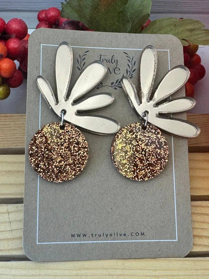 Truly Olive Cutest Fall Flair Tiered Circle Earrings - Earrings Dangle Earrings